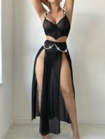 Sexy Underwear Pure Desire Transparent Mesh Slit Nightgown Wholesale Erotic Lingerie for Women - Image 7