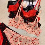 Sexy Lingerie Lace Underwear Ultra-thin Transparent Heart-shaped Print Women's Underwear Set Large Chest Minimizer Bra - Image 4