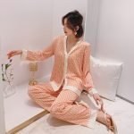Spring Women's Pajamas Set New Luxury Style Fashion Cross Letter Print Sleepwear Silk Like Leisure Home Clothes Nightwear - Image 8