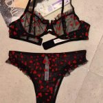 Sexy Lingerie Lace Underwear Ultra-thin Transparent Heart-shaped Print Women's Underwear Set Large Chest Minimizer Bra - Image 8