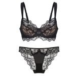 Women's Sexy Thin Cotton Eyelash Lace Bra Large Chest Minimizer Anti-Sagging Plus Size Lingerie Set - Image 7