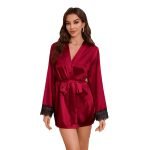 Sexy Nightgown Women's Summer Home Wear Lace Short Robe