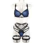 Sexy Underwear with Non-Transparent Single Wear Printed Complex Cross Straps and Leg Rings - Image 6
