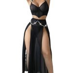 Sexy Underwear Pure Desire Transparent Mesh Slit Nightgown Wholesale Erotic Lingerie for Women - Image 5