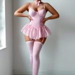 Cross-border Pure Desire Shapewear Jumpsuit with Suspender Stockings Set Erotic Lingerie Sexy Mesh Bow Suspenders Lace Dress - Image 3