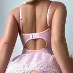 Cross-border Pure Desire Shapewear Jumpsuit with Suspender Stockings Set Erotic Lingerie Sexy Mesh Bow Suspenders Lace Dress - Image 4