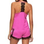 Women Sleepwear Pyjama Sets Sleeveless Strap Lace Trim Satin Cami Top Nightwear Femme Sexy Summer Homewear Sleepwears - Image 5