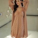 Sexy Pajamas Women New Spring And Summer Sling Lace Nightdress Two-Piece Ice Silk Net Red Night Gown Home Service